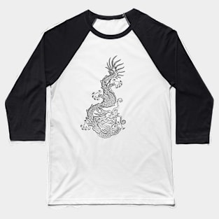Silver Chinese Dragon Baseball T-Shirt